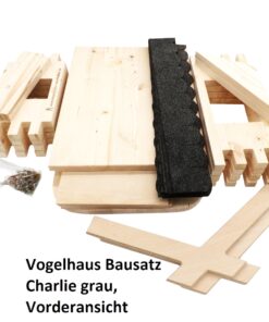 23.202-01 Vogelhaus Bausatz Charlie grau - 5
